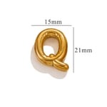 Gold color / 1 Piece Classic Simple Style Letter Q Shape Stainless Steel  Gold Color Women's Pendant Picture17